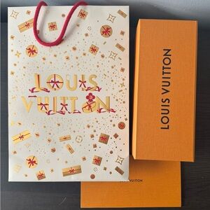 Louis Vuitton Festive Gift Bag and Orange Box
